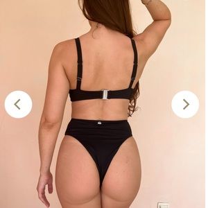 NWT Koba Swim Lola High Waist Bikini Bottom, black, size Medium